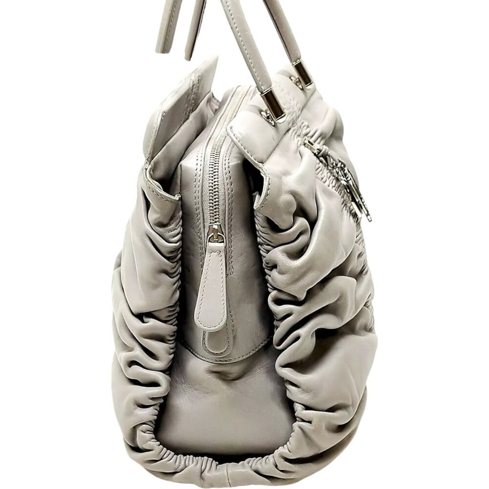 982455AY (S6) Christian Dior Hand Bag Gray Leather - Picture 2 of 9